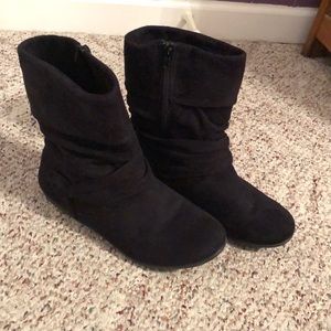 Black Suede-like Booties